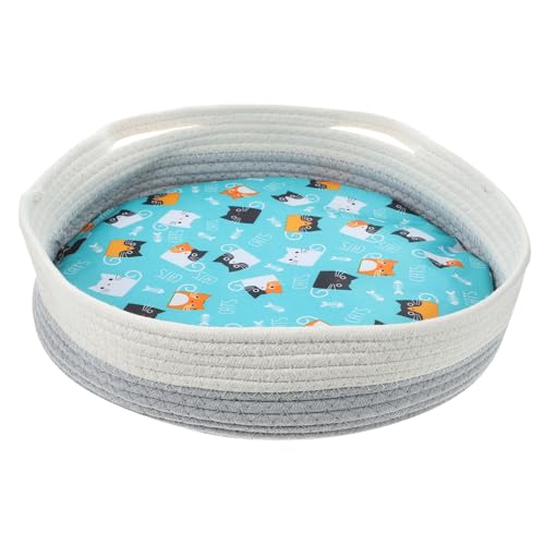 minkissy Gewebtes Katzennest Katzenschlafbett Gewebtes Katzenkorb Bett Katzenschlafversorgung Gewebtes Hundebett Katze Schlafnest Katzennest Bett Couch Bett Schlafsofa Nest mit Baumwollmatte Tuch von minkissy