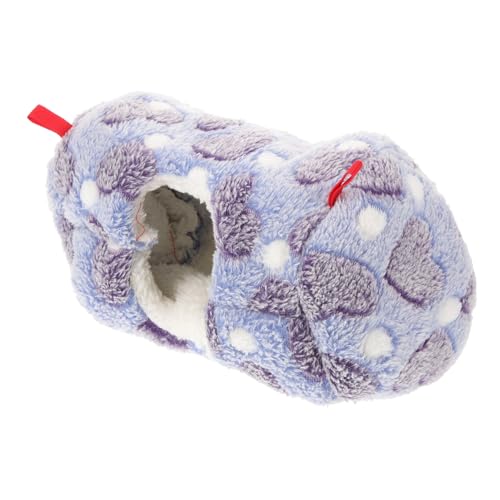 minkissy Hamster Goldener Bär Baumwolle Nest Papagei Glider Schlafsack Eichhörnchen Igel Baumwolle Nest Wärme Winter Verdicktes Schlafnest (lila Pfirsich Herz) Warmes Hamsterbett von minkissy