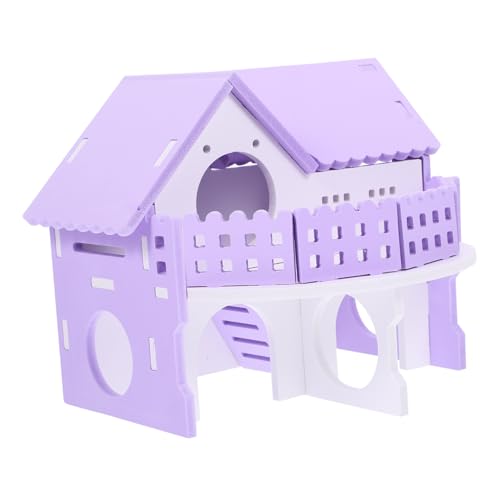 minkissy Spielzeug Hamster-Luxusvilla Lebensräume von Meerschweinchen Hamsterhütte Schlafhütte für hamsterhaus Hamster häuschen Goldener Bär Hamsterkäfig Zubehör Baby Rennmaus PVC von minkissy