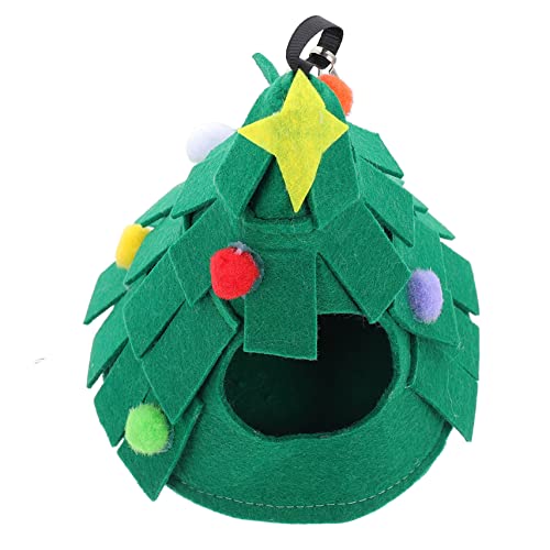 minkissy Hamster-Weihnachtsnest Hamster hängt Hamster warmes Nest Weihnachtsbaum Hamster hängendes Nest waschbare Hängematte Weihnachten Hamsternest Spielzeug Haustierkäfig Haustierbett von minkissy