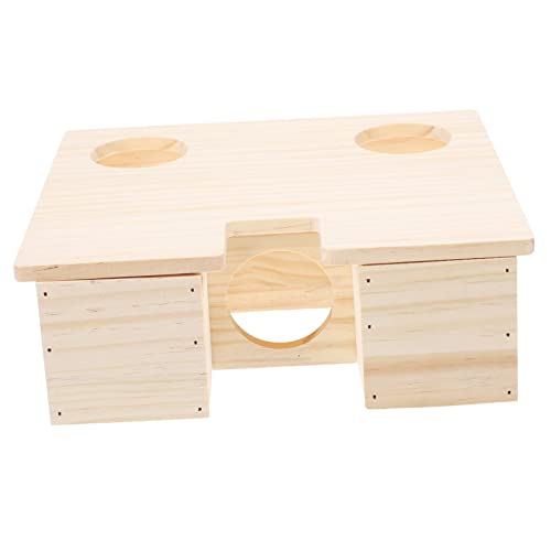 minkissy Hamsterkäfig Holzhaus Hamster Schlafen Holz Hamster Labyrinth Hamster Röhren und Tunnel Kit Kleintier Versteck Chinchilla Holz Spielzeug Kleines Haustier Spielzeug Landschaftsbau Zubehör von minkissy