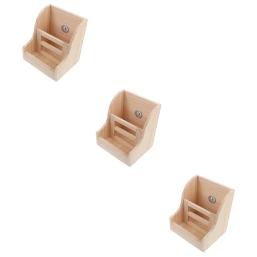 minkissy Hasenzubehör 3 Sätze Grasständer aus Holz für Haustiere Futterregal für den Haushalt -in-Eins-Feeder Hamster zubehör Hamster-Accessoire kleines Gestell 2 in 1 Zubringer Heu von minkissy