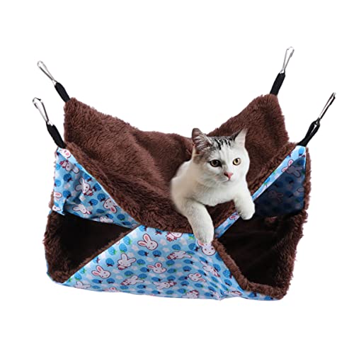 minkissy Warme Eichhörnchen-hängematte für Haustiere Hängematten Bett Wiege Doppellagig Haustier-hängematte Eichhörnchen-Schlafsack 35 X 35 von minkissy