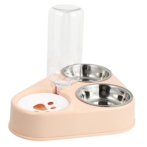 minkissy Automatischer Katzenfutter- und Wasserspender 500 Ml Fassungsvermögen Edelstahlnapf Haustier-wasserflasche für Katzen und Hunde von minkissy