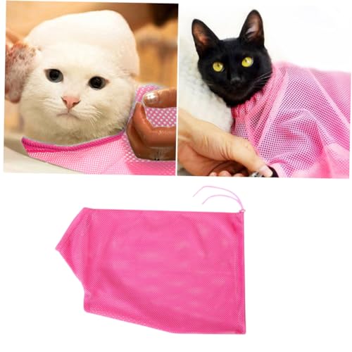 minkissy Haustierzubehör Katzentasche Haustier-Badetasche Haustierpflegetasche transporttasche Katze Rosa Netztasche von minkissy