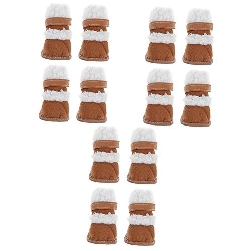 minkissy 6 Paare Schneestiefel Für Haustiere Welpenstiefel Hundeschuhe Schneeschuhe Für Haustiere Hundestiefel Chihuahua- Haustier Kurze Haustierschuhe Schutz Winter Sherpa von minkissy