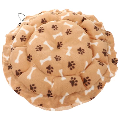 minkissy Hundekissen Welpen-Pads pet Supplies haustierbedarf beige waschbares katzenbett Rundes Haustierbett Fußabdruck Haustierbett warm halten Unterlage Zwinger Mat von minkissy