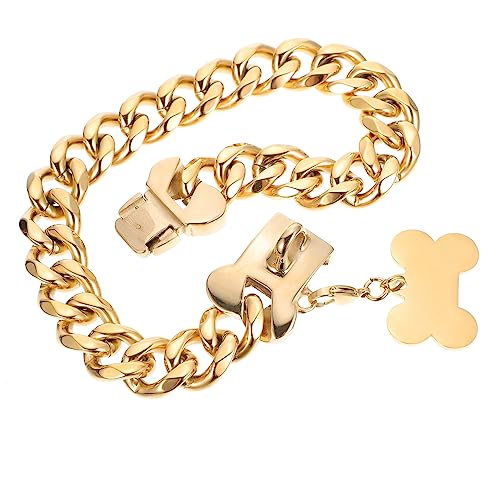 minkissy Hundeleine Hund Knochen Anhänger Halsband Welpen Kette Halsband Katze Haustier Knochen Halskette Goldene Haustier Kette Hund Outdoor Kostüm Schmuck Haustier Halsband Haustier Dekoration von minkissy