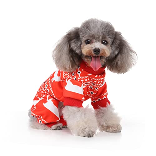 minkissy Party-Hundetuch warme Sweatshirts für kleine Hunde Halloweenkostüm Hundepyjama Kleidung Kleider Haustier-Partykostüm Hund Weihnachtstuch Elch Pullover Weihnachtskostüme von minkissy