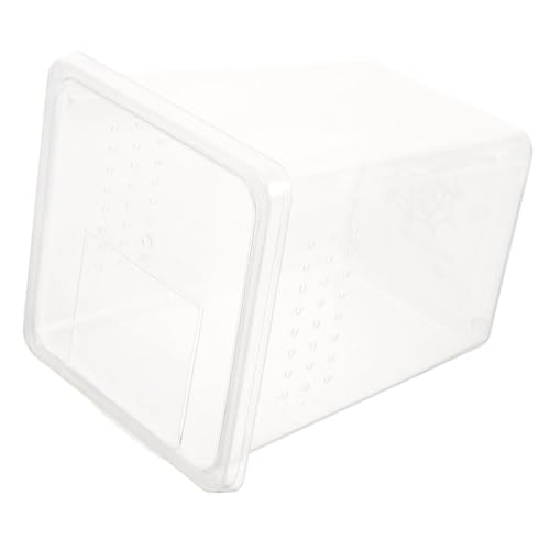 minkissy Kasten Kletterbox Für Haustiere Gecko-Tank Reptilienkäfig Kreatives Gehege Brutkäfig Für Tiere Kleine Futtertonne Kleine Quadratische Schachtel Plastik Muschelschale Glas von minkissy