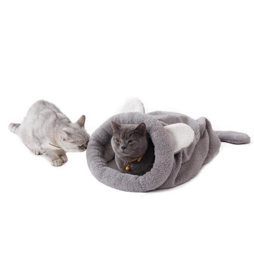 minkissy Katzenbett Höhle Katzendecken für Indoor Katzenhöhle Hundebett Katzenhöhle Katzenschlafsack Selbstwärmend Katzenbett Katzensack Bett Hundeschlafsack Bett für Hunde Hundehaus Bett Zwinger von minkissy