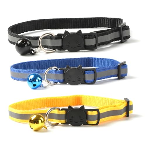 minkissy Katzenhalsband 6 STK reflektierendes hundehalsband leucht Halsband reflektierendes Haustierhalsband Nylonkragen von minkissy