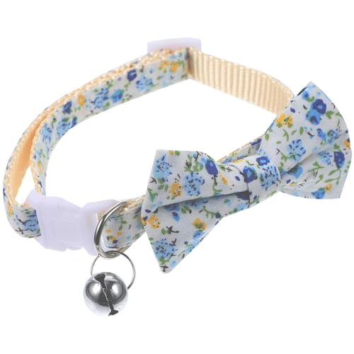 minkissy Katzenhalsband Verstellbares Hundehalsband Welpen-fliegen Hundehalsband Mit Blumenmuster Kätzchenhalsband Fliegehalsband Für Welpen Schottenstoff Polyester-Nylon X3 von minkissy