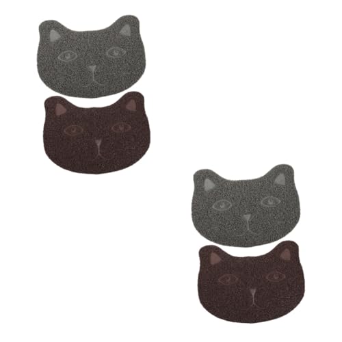 minkissy Katzenstreu-Matte, Urin, Kätzchen, Katzenstreu, Matte, Katzenteppich, Katzenkopf-Design, wasserdichte Katzenstreu, PVC, Tiernahrung, 4 Stück von minkissy