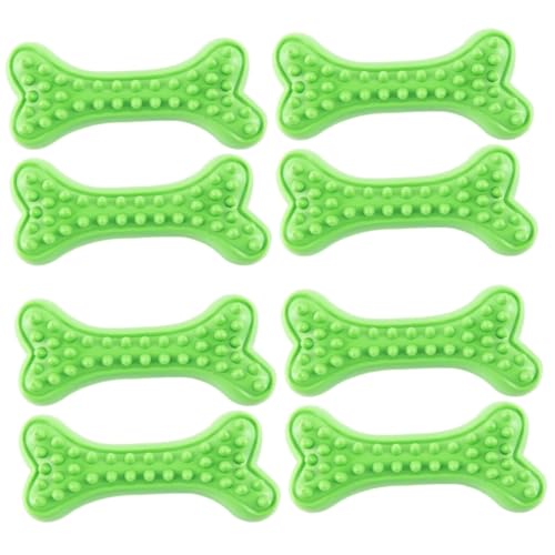 minkissy Kauspielzeug für Hunde, Knochenform, Knochenform, Spielzeug für kleine Hunde, Zahnspielzeug für Welpen, Hundezahnspielzeug, Hundegeschenke, Kauspielzeug für kleine Hunde, Gummi, 8 Stück von minkissy