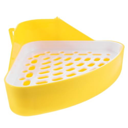 minkissy Triangle Bunny Töpfchentrainer- Hasen-Katzentoilette Hamster Toilette hasentoilette Grid Käfig für Meerschweinchen Plastikbehälter Hasen-Trainer-Toilette Töpfchenhalter von minkissy