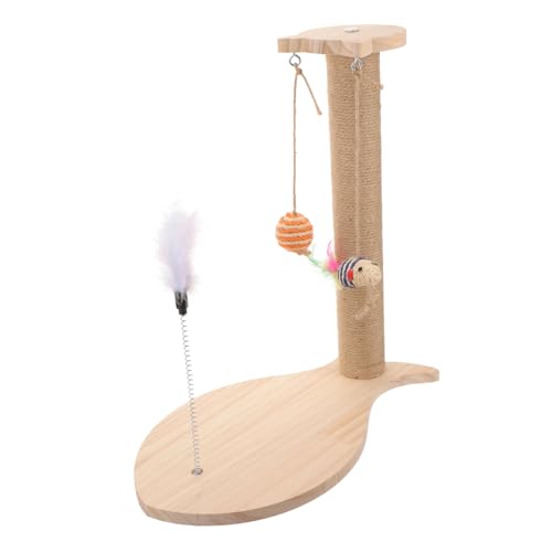 minkissy Kratzbaum Für Katzen Aus Sisal Kratzbaum Aus Sisal Kletterturm Für Katzen Kratzspielzeug Für Kätzchen Katzenstange Kratzspielzeug Für Katzen Massivholz Katzenpfotenpfosten Vertikal von minkissy