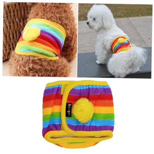 minkissy Bauchband Für Rüden Atmungsaktive Baumwoll-wickelhose Für Hundehosen Windeln Für Rüden Haustier-hundehosen Regenbogen Größe S von minkissy