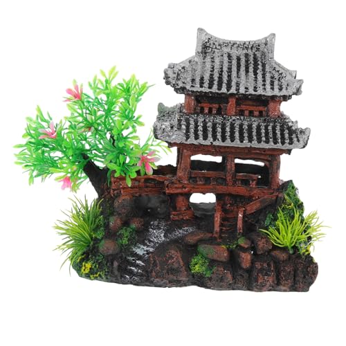 minkissy Kunsthandwerk des Yunhe-turms Zubehör Für Aquarien Ornament Dekoratives Aquarienhaus Desktop-aquarienhaus Künstliches Desktop- Versorgung Mit Aquarien Aquarium Harz Steingarten von minkissy