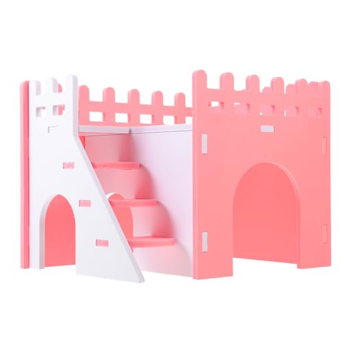 minkissy Meerschweinchenhaus Kleintierhausbett Meerschweinchenschloss Chinchilla-Leiter Chinchilla-Bett Hamsterversteck Spielzeug Hamsterhaus Rattenleiter Paly Siebenschläfer PVC Haushalt von minkissy