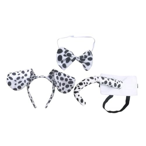 minkissy Niedriges Gewicht Bequemes Hundekostüm Set mit Dalmatiner Ohren Haarreif Gepunktetem und Fliege für Party Karneval Halloween Accessoire für Erwachsene minkissy Niedriges Gewicht Bequemes Hundekostüm Set mit Dalmatiner Ohren Haarreif Gepunktetem und Fliege für Party Karneval Halloween Accessoire für Erwachsene von minkissy