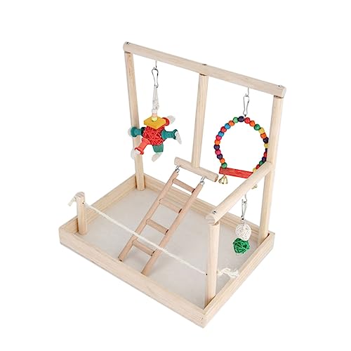 minkissy Vogelspielplatz aus Holz Spielzeug für Hamster Lebewesenzaun كحك العيد Trainingsstand für Haustiere Vogelhaustierständer Vogelkäfig Vogelregal Vogel Stehen Papageienkäfig Hölzern von minkissy