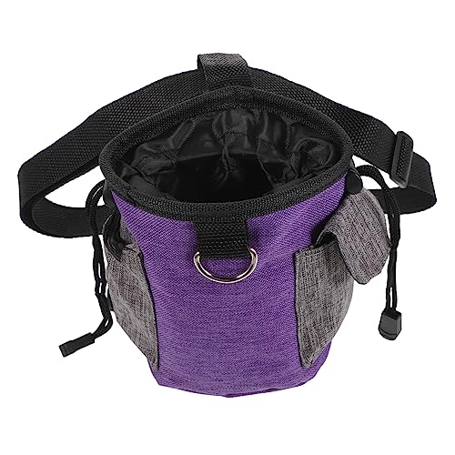 minkissy Pet Snack Pack Hund Snack Tasche Haustier Training Pouch Hundetraining Hüfttasche Hund Reise Kit Hund Leckerli Snack Taschen Haustier Leckerli Pouch Leckerli Tasche Oxford Tuch Mode Lila von minkissy