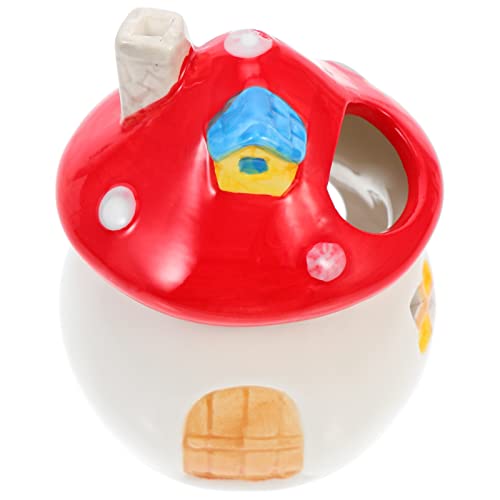 minkissy Pilz Keramik Hamster Keramik Tierbad Haustiere Winter Höhle Bett Keramik Haustier Haus Hamster Hütten Mini Pilze Hamster Häuser und Verstecke Bett Kleine Keramik von minkissy