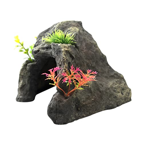 minkissy Schildkröte Terrasse Schildkröte Sonnenfisch Schildkröte Höhle Aquarium Landschaft Ornament Höhle Statue Terrarium Reptilien Aquarium Felsenhöhle Rouge Reptilien Wasserschildkröte Harz von minkissy