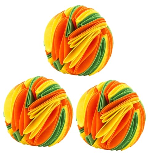 minkissy Schnüffelball für Hunde, 3 Stück, Welpen-Puzzle-Spielzeug, Schnüffel-Futterspielzeug, Leckerli-Ball, Nasentraining, Schnüffelball, Puzzle-Futterspender für Hunde, Mini-Schaukeln für Puppen, von minkissy