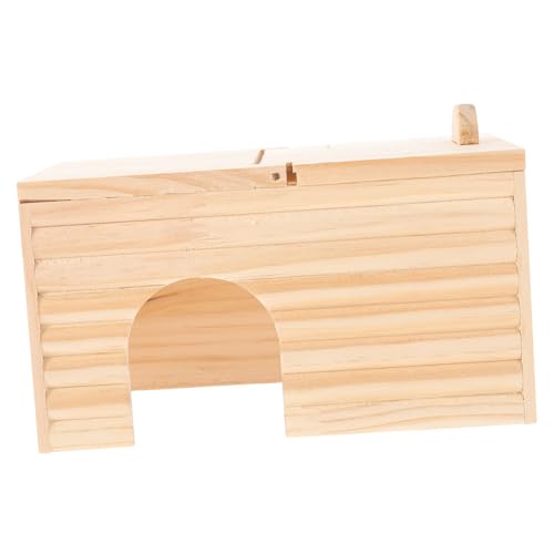 minkissy Spielzeuge 2St Hamsternest Hamster Versteck Hamster warm Kleintierversteck Spielzeug Haustier Hamster Schlafhaus Hamsterspielplatz hölzern Hamsterhaus Blockhaus Muschelschale von minkissy