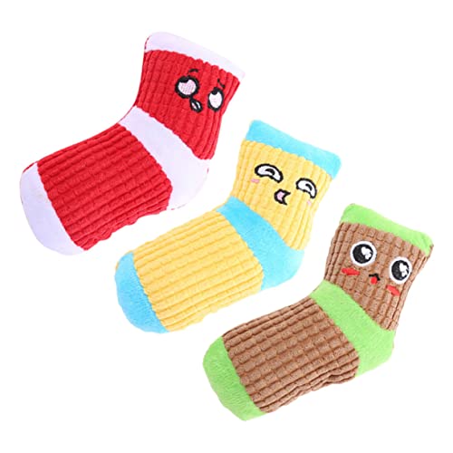 minkissy Sprechendes Hundespielzeug für Hunde, Zahnreinigungsspielzeug, klingendes Hundespielzeug, Socken, geformtes Haustierspielzeug, Versteckspielzeug, quietschendes Spielzeug, Cartoon, von minkissy