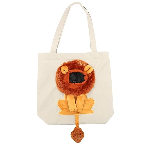 minkissy Umhängetasche Katze Tragetasche Hundetasche Hund Reise Tragetasche Welpe Tragetasche Löwenförmige Haustiertasche Haustier Tragetasche Aufbewahrungstasche für Reisen Haustier Canvas Tasche von minkissy