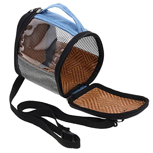 minkissy Vogel-Tragetasche Reise-Tragetasche Käfig Outdoor-Papageien-Tragetasche Doppelte Öffnung Atmungsaktive Papageien-Tragetasche Handtasche Strohmatte von minkissy