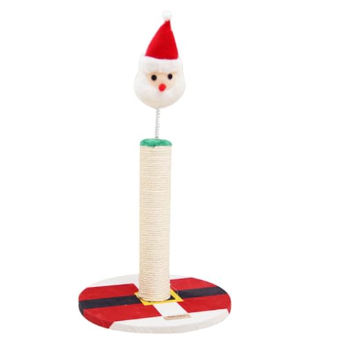 minkissy Weihnachtskatzen-klettergerüst Kratzbaum Für Kätzchen Weihnachtsmann-kratzbaum Kratzstange Für Haustiere Kätzchen-kratzspielzeug Für Den Innenbereich Säule Natürlich Sisal von minkissy