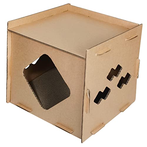 minkissy Wellpappe-kratzbaum Für Katzen Katzenkratzlounge Katzenkarton Katzenkratzbrett Kratzhaus Für Katzen Katzenversteck Katzenspielhaus Katzenkratzhaus Sofa Wellpapier Katze Kratzmatte von minkissy