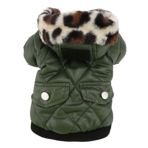 minkissy Haustierkleidung Pelzkragen Hundevlies Winter-Hoodie Welpen-Hoodie Welpen-Outfits Hundemäntel Hunde-Hoodie Welpenkleidung Herbst- und Winterkleidung Jacke mit Hut Baumwollmantel von minkissy