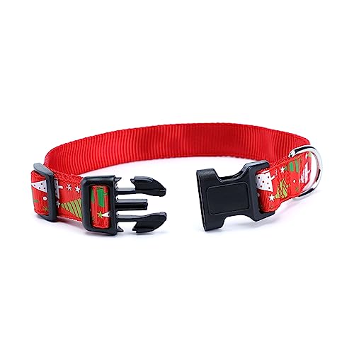 minkissy Welpenhalsband Abreiß für Fliege Haustierhalsband aus Nylon Handschuhe Haustier Hundehalsband weihnachtshundehalsband Weihnachtsbaum Haustierzubehör rot von minkissy