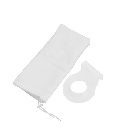 minkissy aquaristik zubehör Filter medium Halterung für Filtersocke Filtersack für Gartenteich Netzfilterbeutel Filterbeutel für Aquarium Kordelzug Sockenständer gepolsterte Tasche Weiß von minkissy