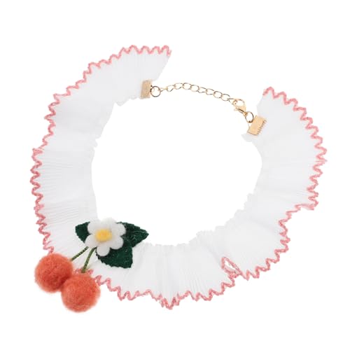 minkissy bequemer Kragen Baby-Kätzchenhalsband Welpe Perlenkette Halsketten Halsschmuck für Haustiere Haustier-Kätzchen-Halsband die Katze schmücken Hundebedarf Zubehör Schal Polyester von minkissy