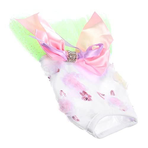 minkissy hundekleidung hundebekleidung Tutu-Rock für Welpen Welpenkuchenrock Paillettenkleider Cosplay-Outfits Welpenrock Blumenmädchen Sommerkleid von minkissy