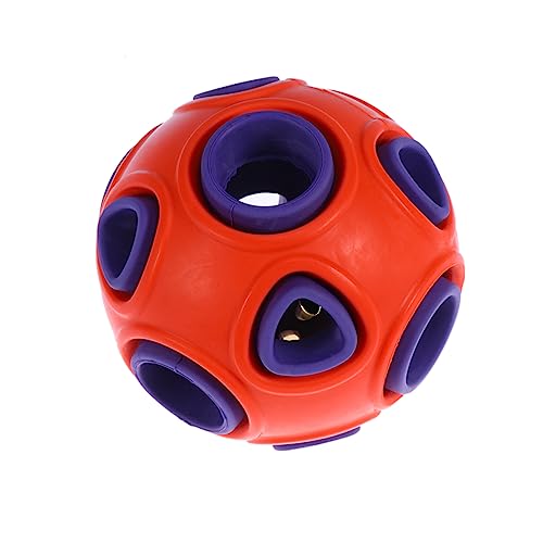 minkissy Welpenleckerlis für kleine Welpen pet kicherball Robustes Hundespielzeug Spielzeuge Hund spielt Ball Hund Beißwiderstand Spielzeugball Haustier Hund Ball Spielen läute die Glocke von minkissy