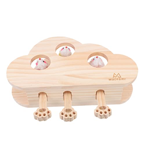 minkissy lustige Katzenkiste Katzenminze-Spielzeug pädagogisches Spielzeug Spielset aus Holz Spielzeuge klopfendes Spielzeug Katzenfangspielzeug Haustier Katze Katzenspielzeug Puzzle von minkissy