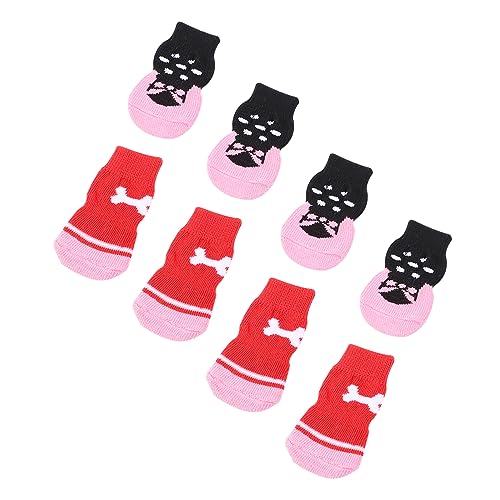 minkissy rutschfeste Socken 16 STK Haustier Socken Haustierschuhe Weihnachtshaustiersocken Anti-Hunde-socken Haustiersocken Für Hundesocken Anti Haustierzubehör Weihnachten Stricken Pfote von minkissy