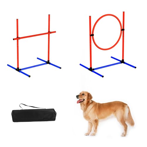 mioule 2-Pack Agility Set Hunde Groß Klein, HüRden Set - Hundesport - Slalomstangen Hund - Agility HüRden von mioule