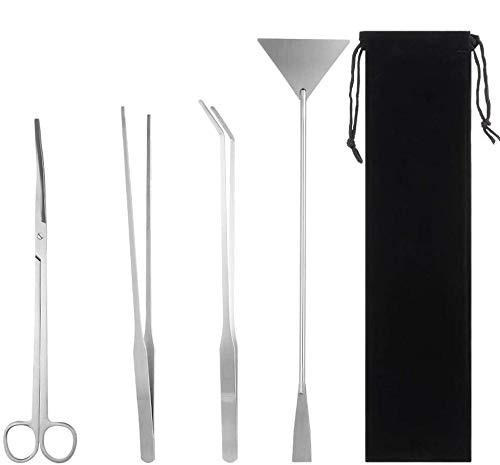 miuse Aquarium Scissor Tweezers Spatula Tool - 4 in 1 Stainless Steel Aquatic Plants Aquascaping Tools Set for Fish Starter Kits & Aquariums Tank von miuse