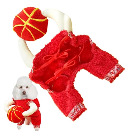 Chinese New Year Pet Costume, Lunar New Year Dog Clothes, Chinese Style Pet Winter Coat, Spring Festival Pet Dress Up, Dog Costume for New Year, Pet Cosplay Outfits for Lunar New Year von mivceklw