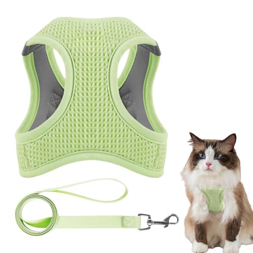 Escape Proof Harness, Step in Harness, Cat Walking Harness, Reflective Cat Harness with Lightweight Reflective and Breathable Design for All Cat Types on Outdoor Walks (1 Piece) von mivceklw