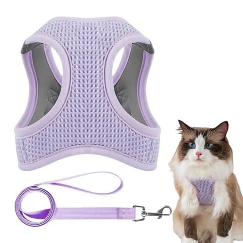 Escape Proof Harness, Step in Harness, Cat Walking Harness, Reflective Cat Harness with Lightweight Reflective and Breathable Design for All Cat Types on Outdoor Walks (1 Piece) von mivceklw