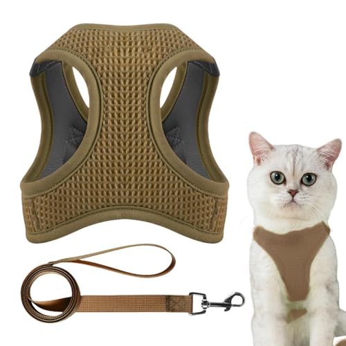 Escape Proof Harness, Step in Harness, Cat Walking Harness, Reflective Cat Harness with Lightweight Reflective and Breathable Design for All Cat Types on Outdoor Walks (1 Stück) von mivceklw